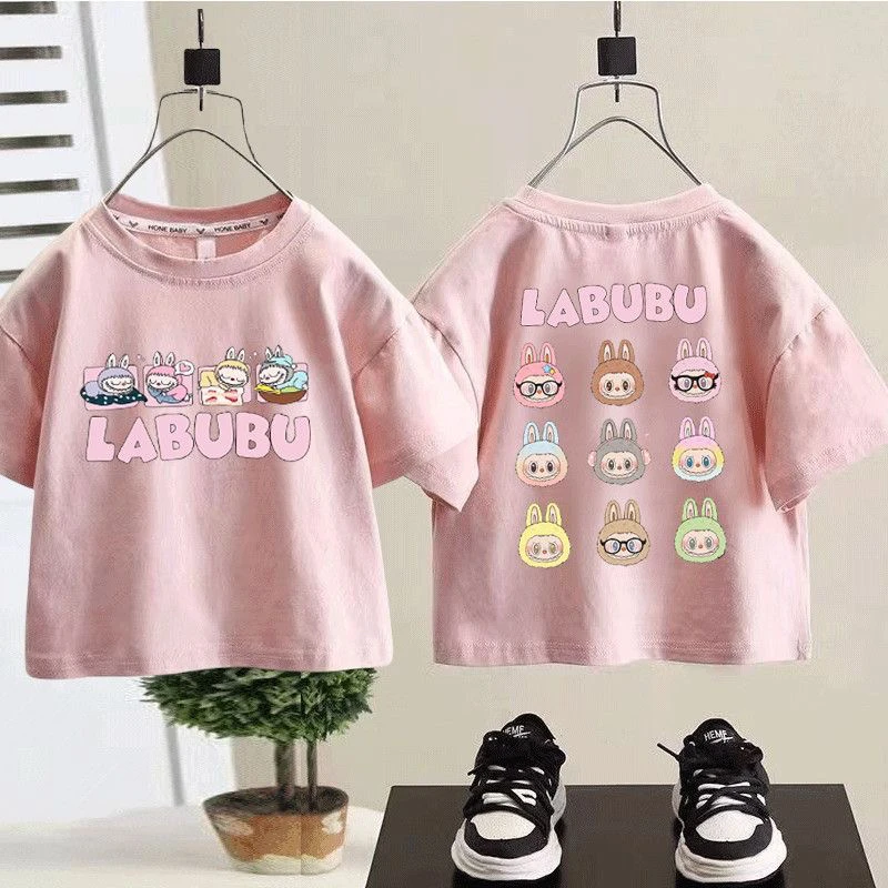 拉布布新款儿童半袖T恤夏季男女休闲百搭纯棉上衣卡通圆领童装ins
