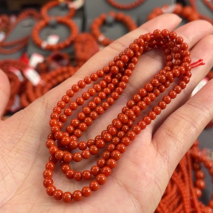 沈***容南红玛瑙未镶嵌多圈3➕