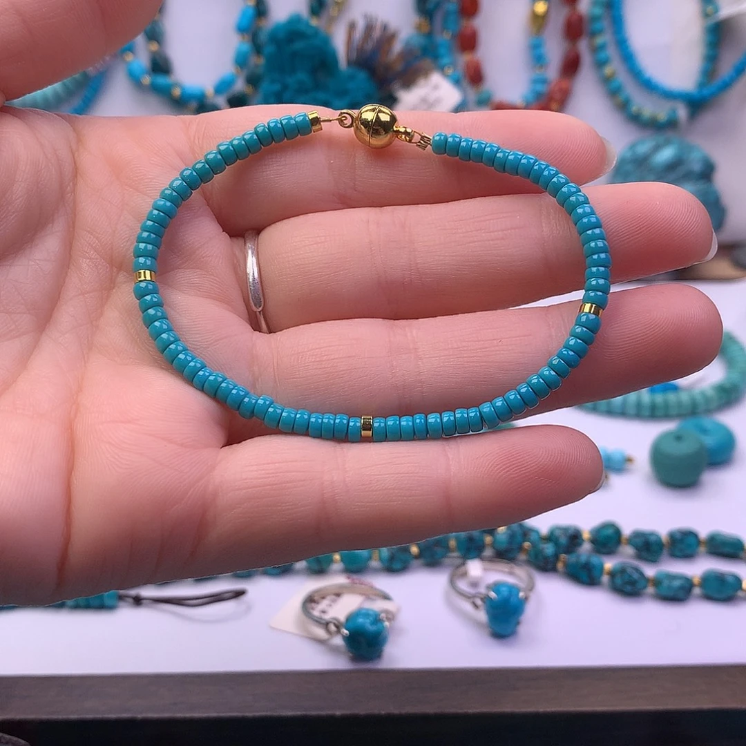 绿松石未镶嵌直切手链