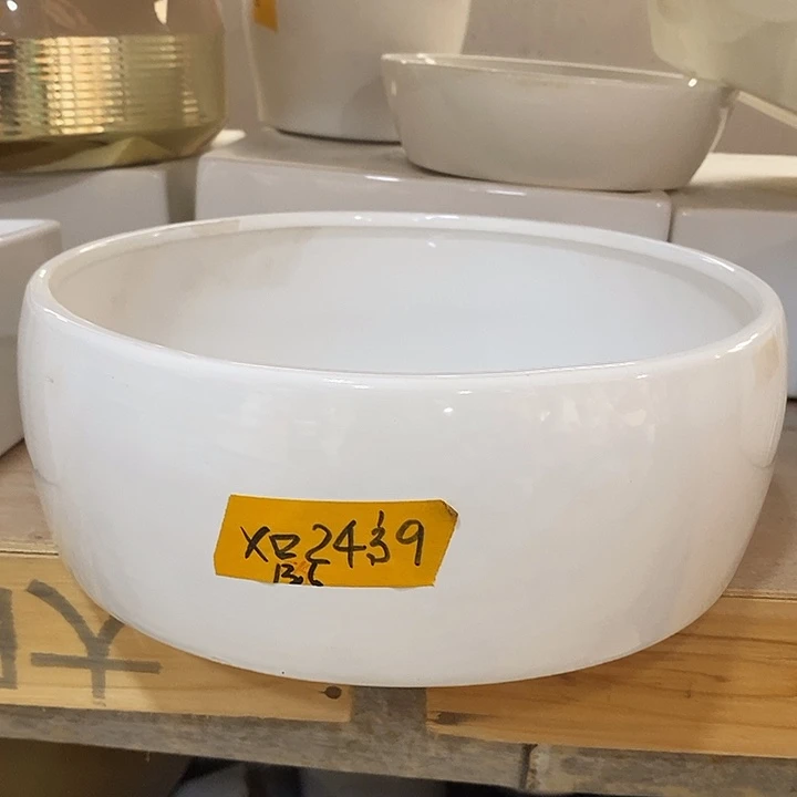 陶盆无孔 瑕疵针孔漏釉介意勿拍口24 高9