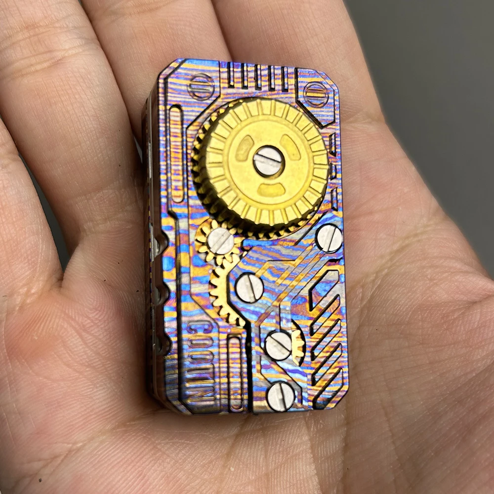 潮廷【齿轮音叉-锆马】全锆合金音叉推牌指尖陀螺赛博朋克潮玩