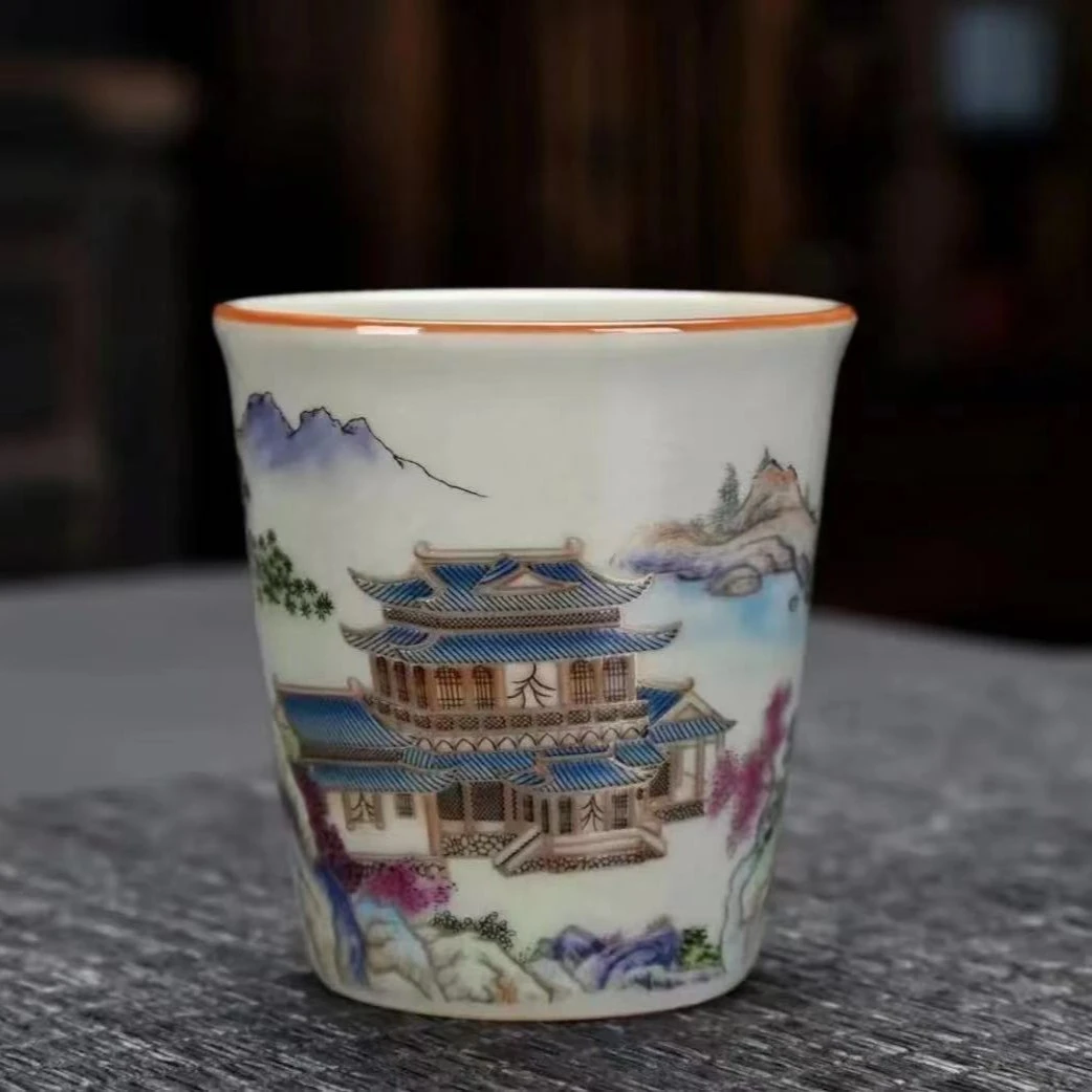 F157-汝窑世外桃源可乐杯（小号）HSF2