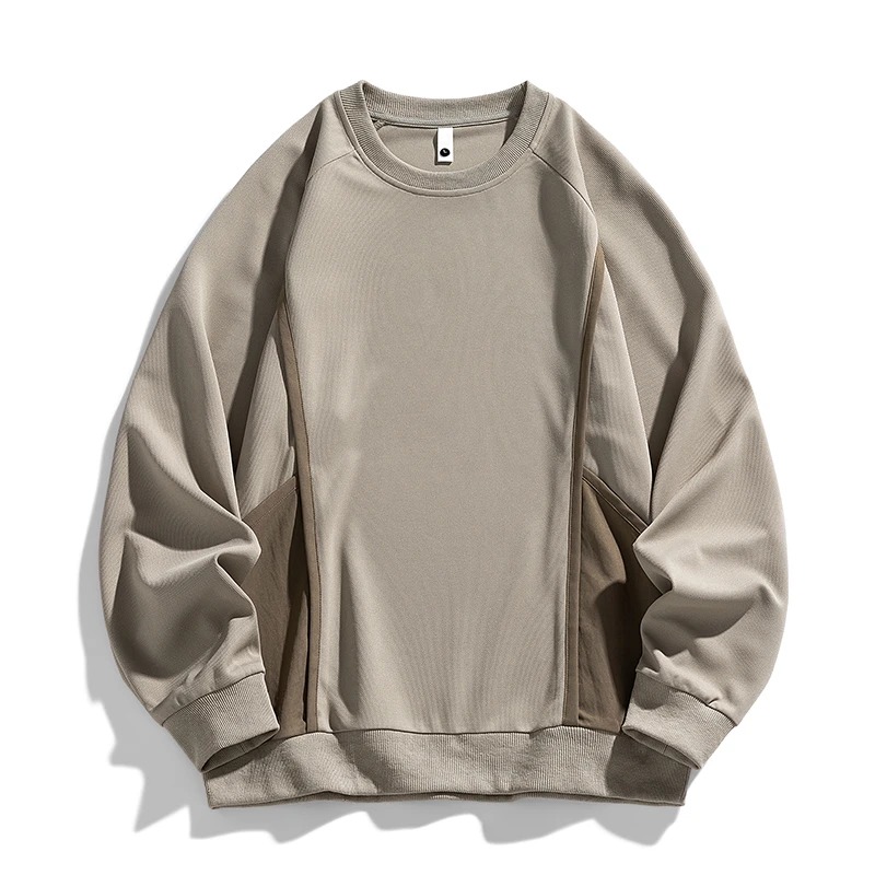 春秋男士大码宽松圆领潮流简约休闲上衣百搭设计长袖卫衣6507