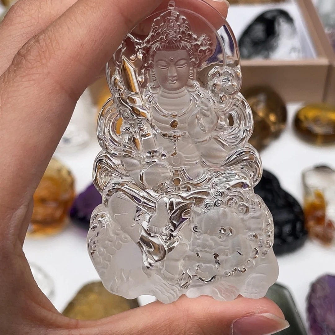 水晶未镶嵌颈饰定制吊坠文殊