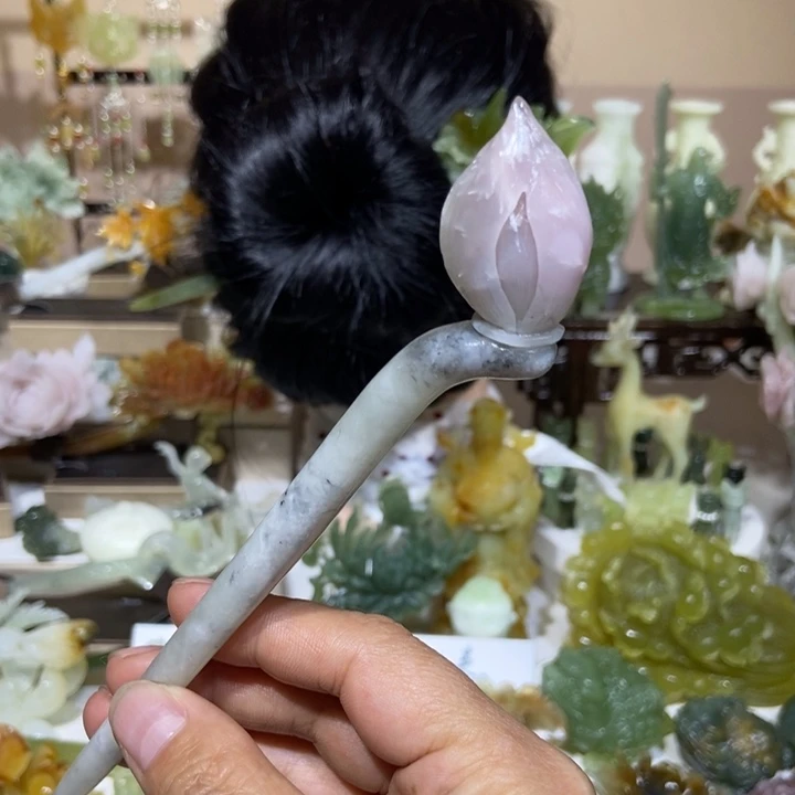 蛇纹石玉未镶嵌发饰