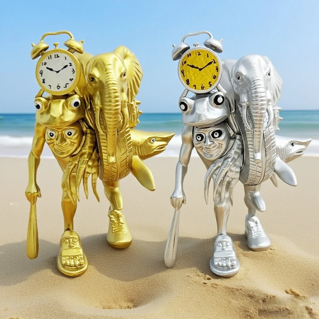 tungtungtungsahur金银融合木棍人ai山海经升级黄金版手办玩具