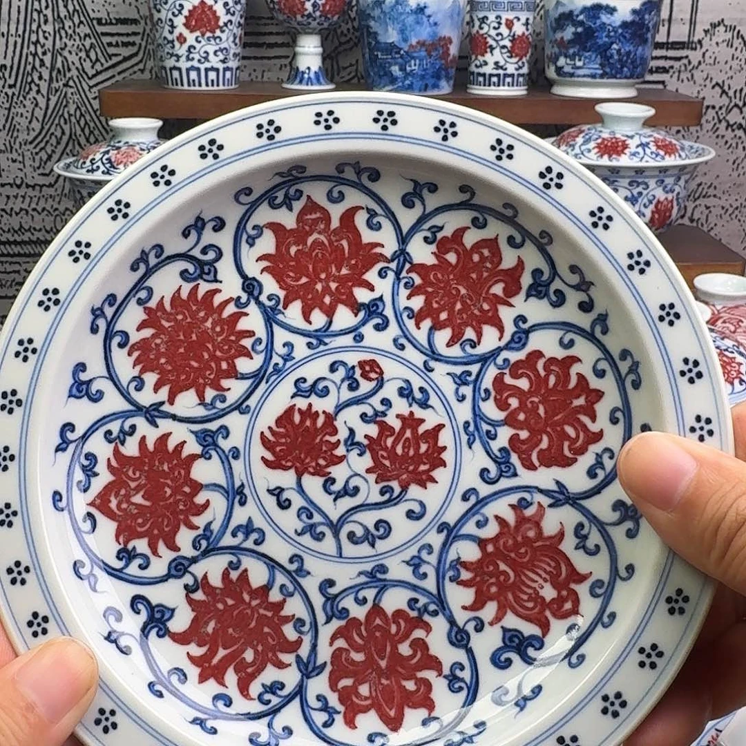 当代青花釉里红壶承