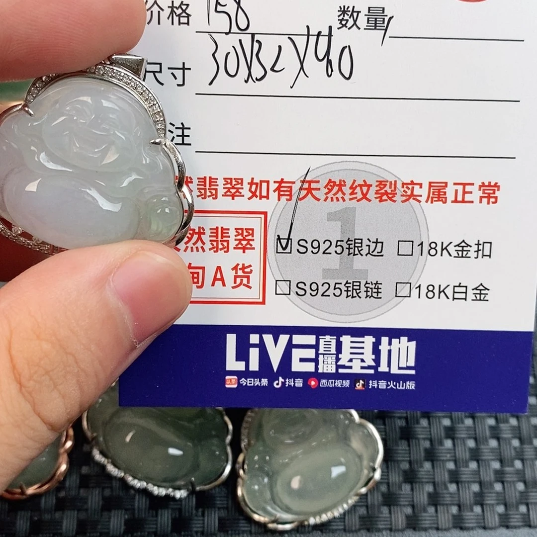 翡翠银S925镶嵌颈饰