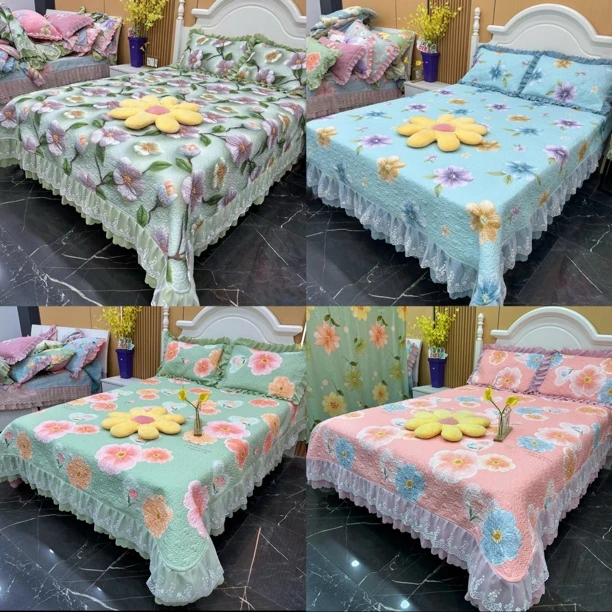 法式浪漫公主田园风床裙春秋季舒适亲肤床裙床盖