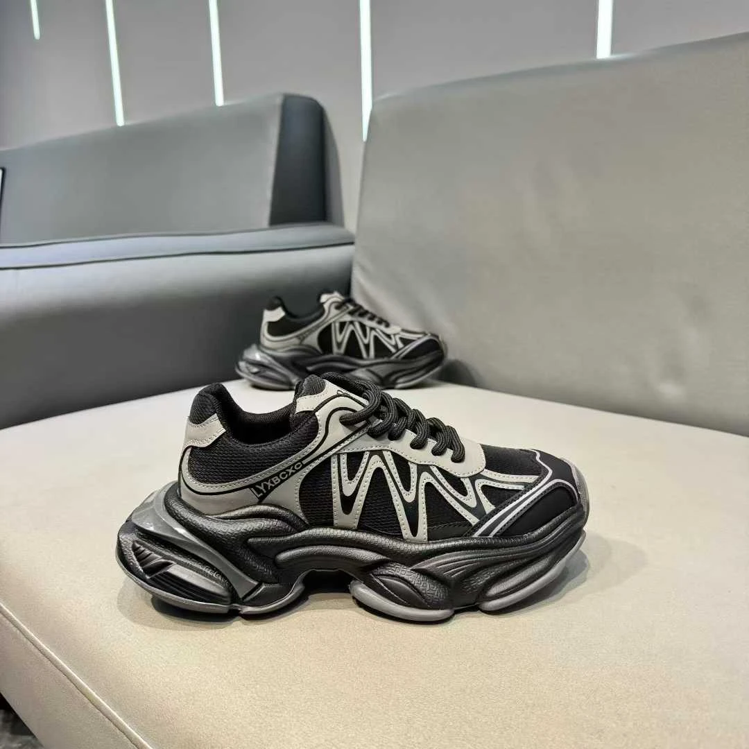 欧洲站老爹鞋男2025秋季新款网面透气男士运动鞋厚底增高休闲潮鞋