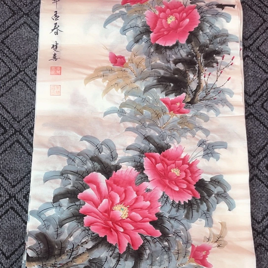 国画李双喜老师三尺花鸟作品赵