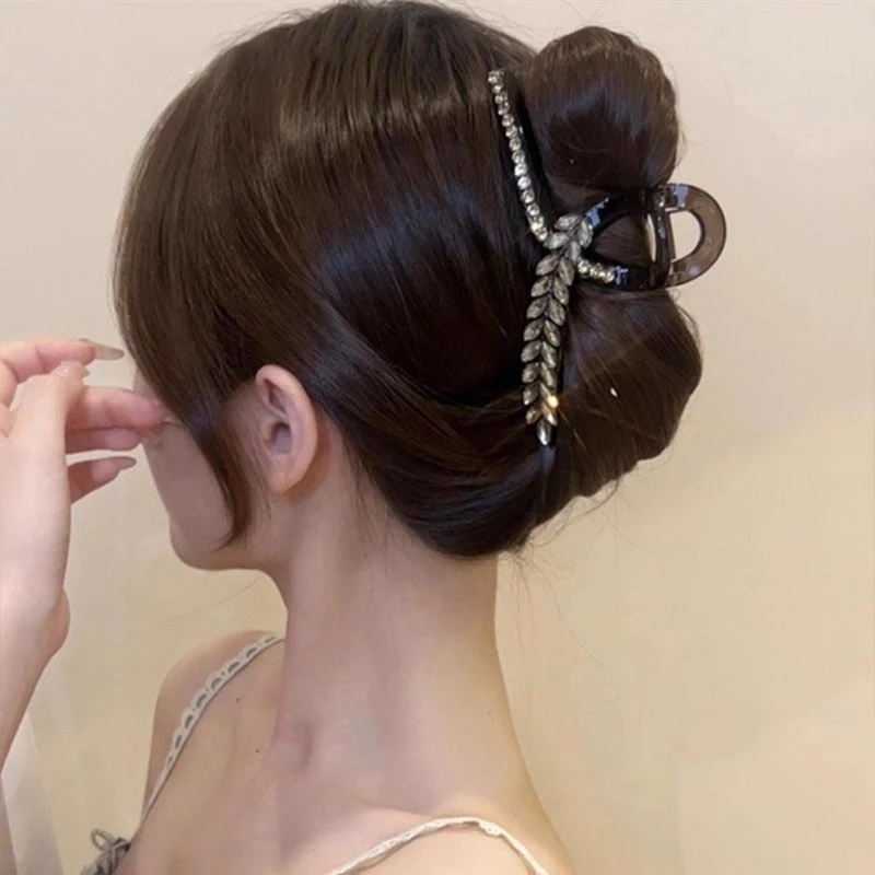 满钻后脑勺麦穗抓夹大号发量大盘发发夹高级感鲨鱼夹发卡头饰发饰