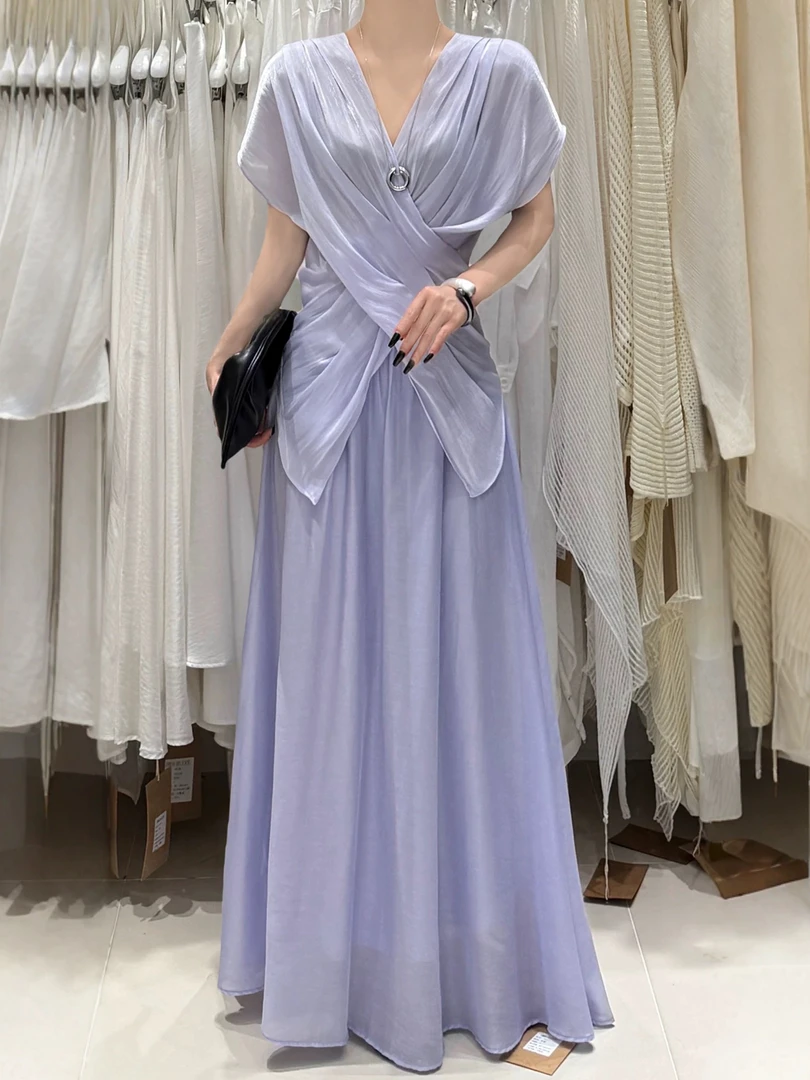 ENNUO恩诺法式交叉设计V领衬衣女夏轻熟风松弛感显瘦上衣