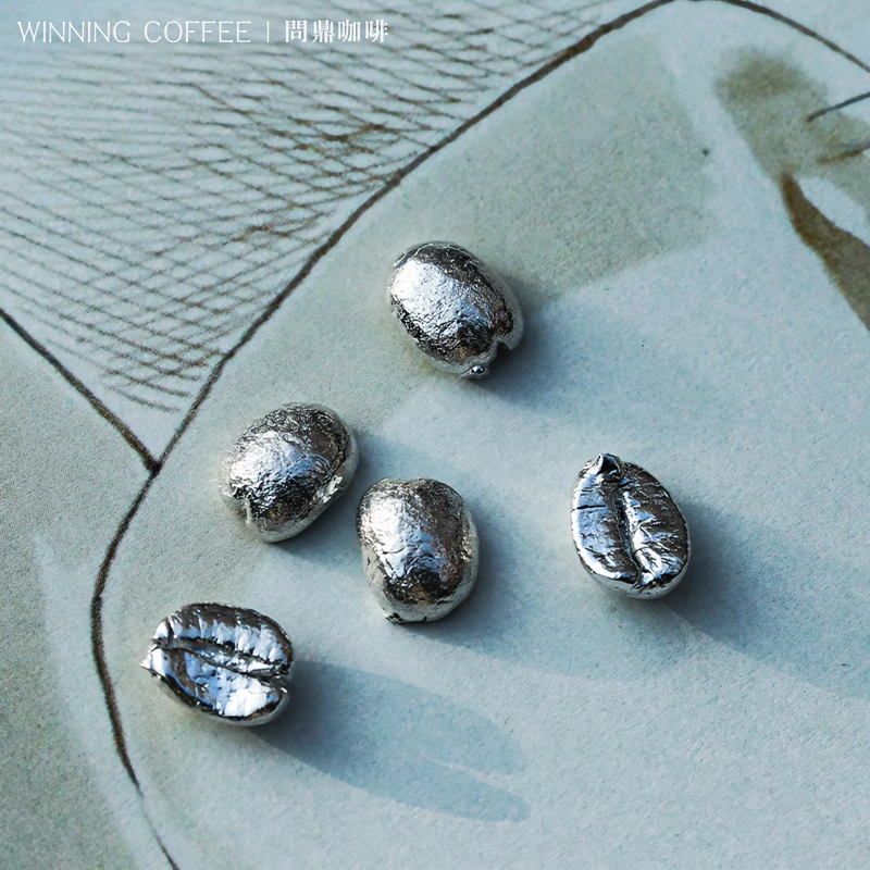 问鼎问鼎咖啡银咖啡豆银茶宠小茶摆件茶席新意单个装创意家用茶道