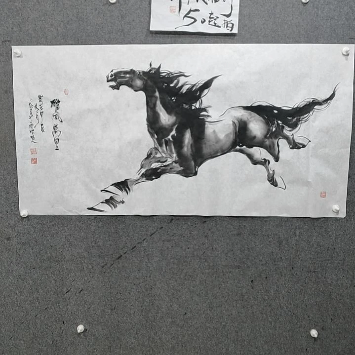 国画云*鹤水墨写意马图单骏
