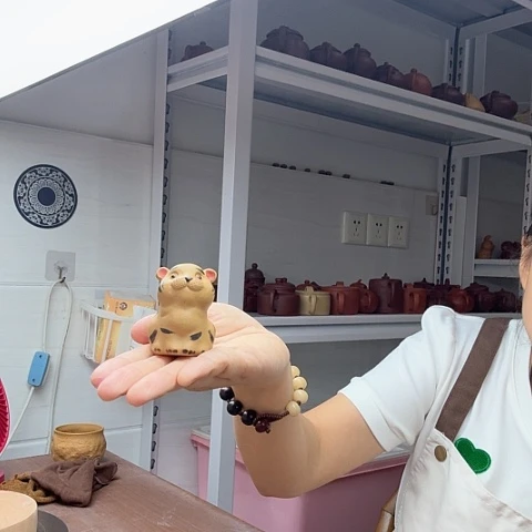 段泥茶案老虎茶宠