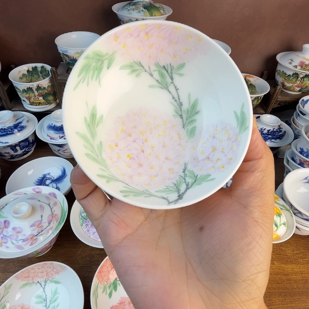 忠意堂釉下彩紫绣球