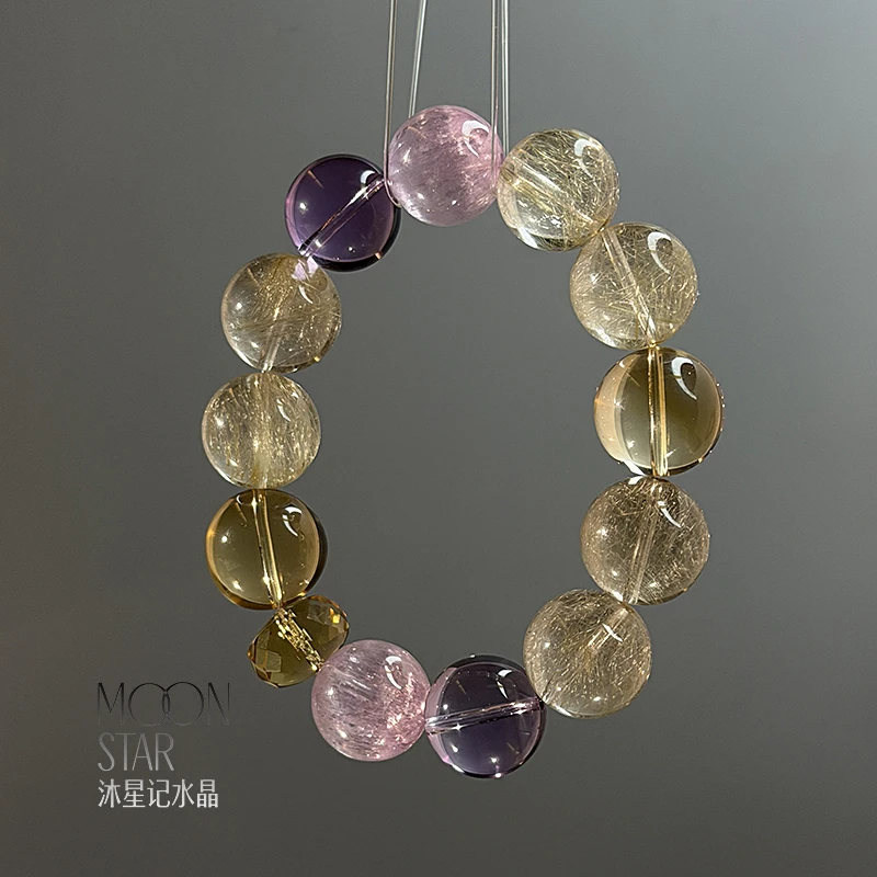 【金缕】黄水晶紫水晶维纳斯金发晶搭配紫锂辉