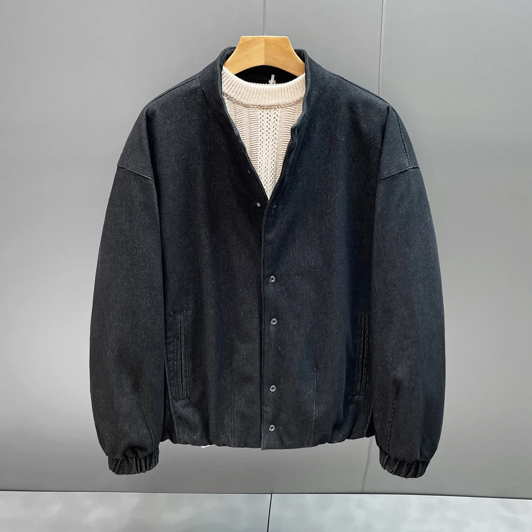潮流日系秋冬男装立领白鸭绒羽绒服冬款时尚宽松休闲百搭男士夹克