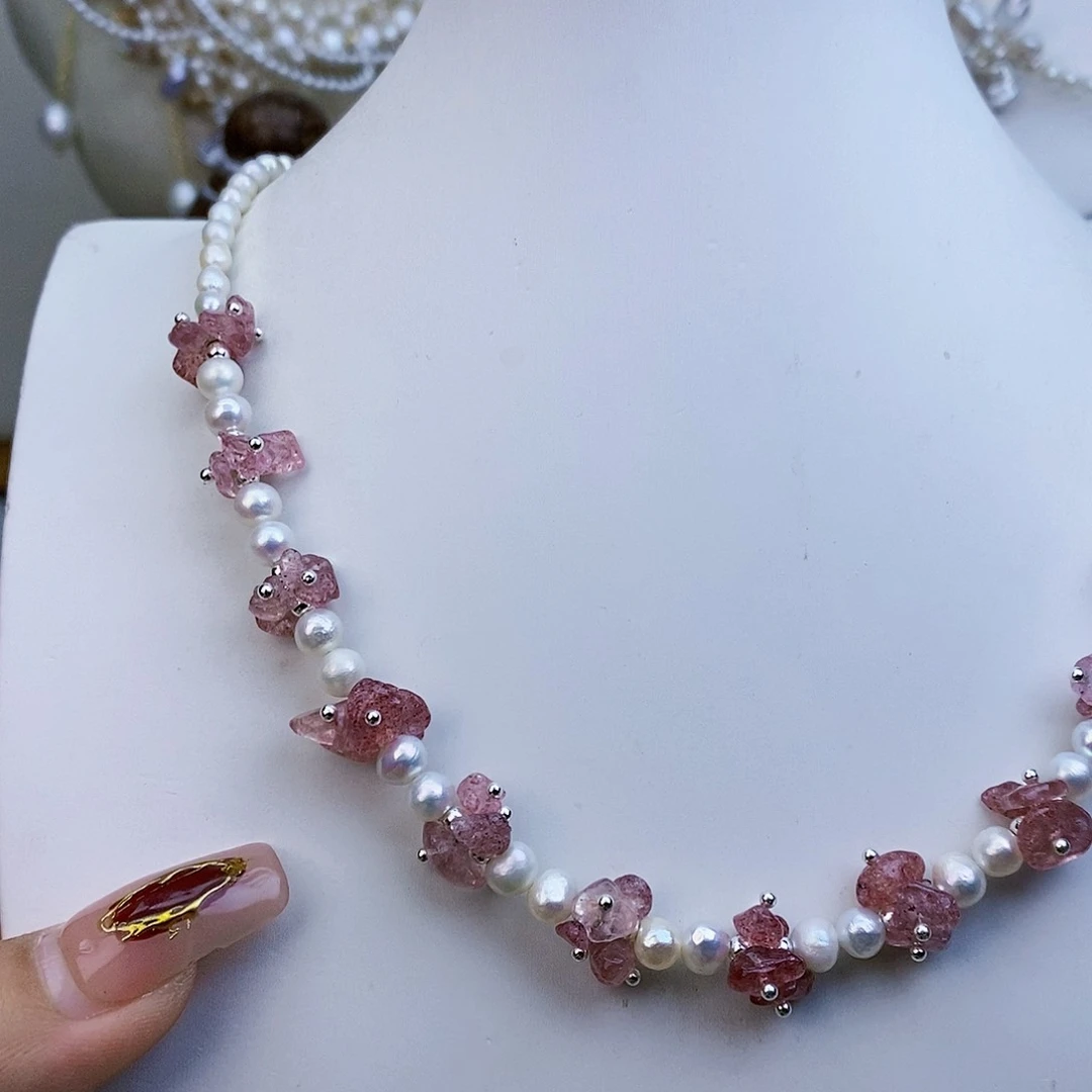 淡水珍珠颈饰银S925镶嵌