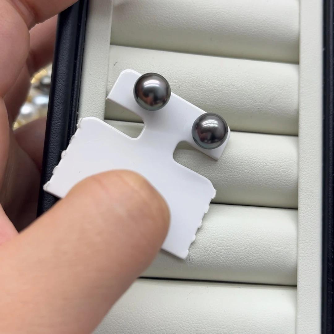 海水珍珠耳饰银S925镶嵌