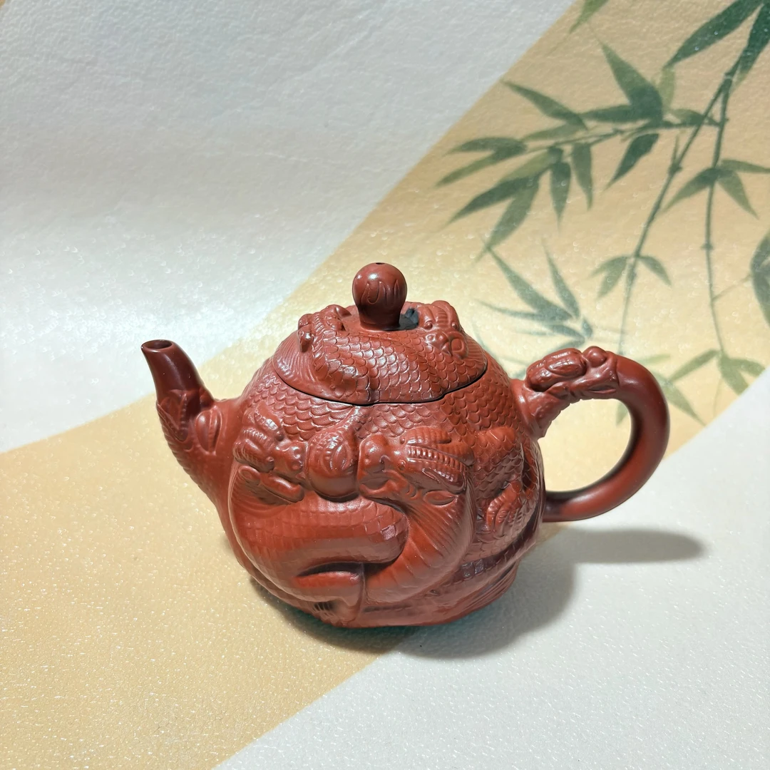 （早期）回流收藏1968库存处理老一厂宜兴原矿朱泥九龙壶300cc