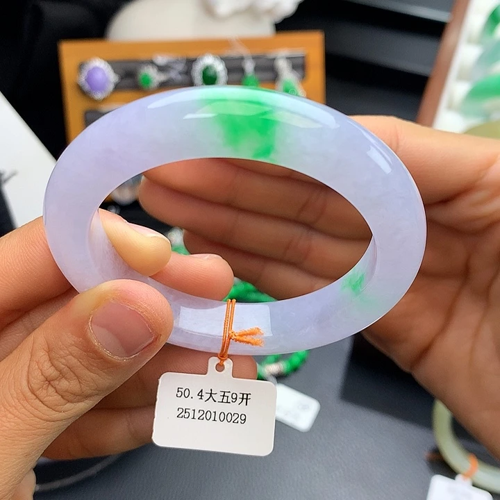 未镶嵌手镯翡翠51春彩正圈
