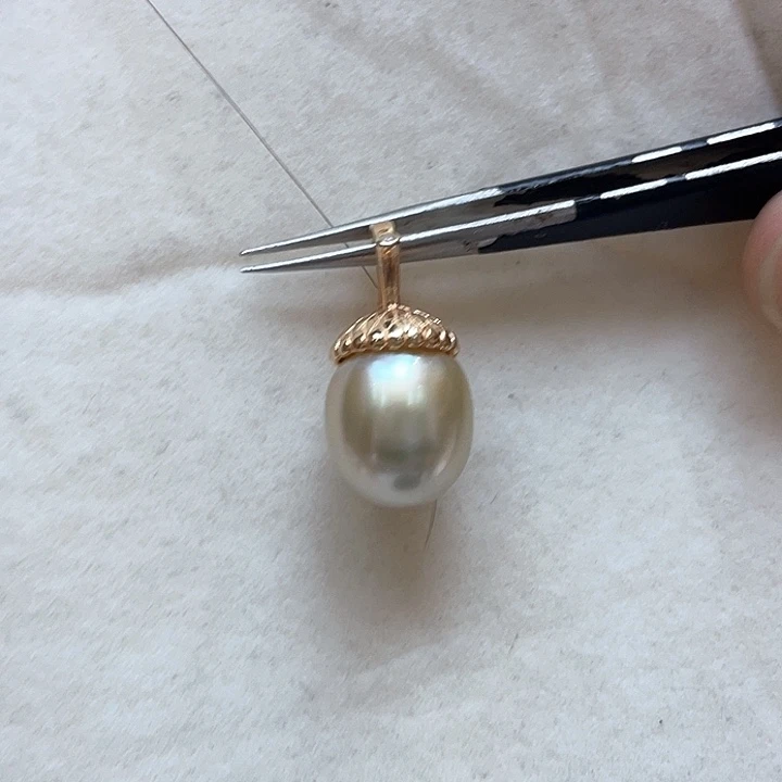 海水珍珠银S925镶嵌吊坠(不含链)