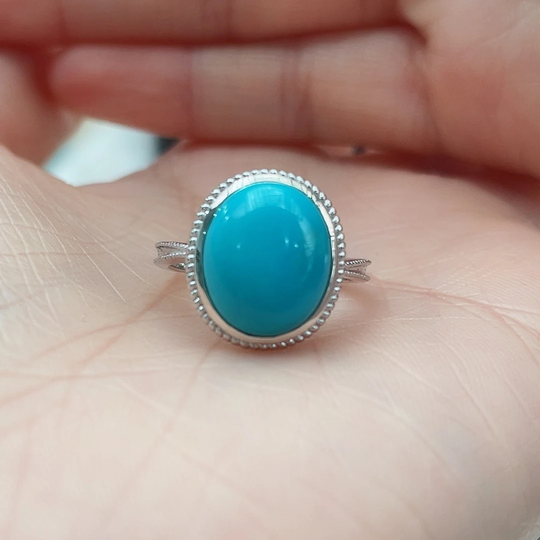 绿松石戒指银S925镶嵌