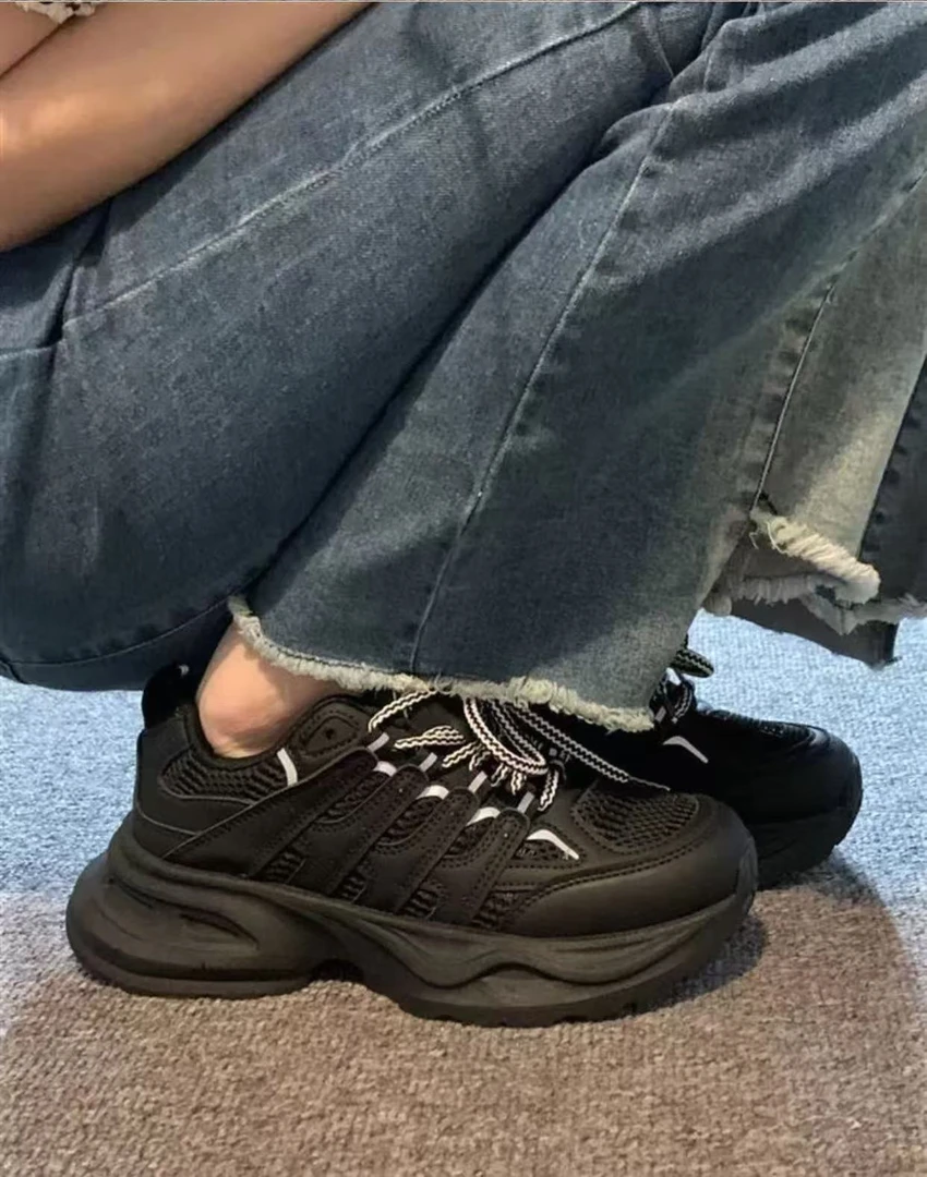 休闲鞋2025新款超火百搭复古流行洋气轻便厚底D-6