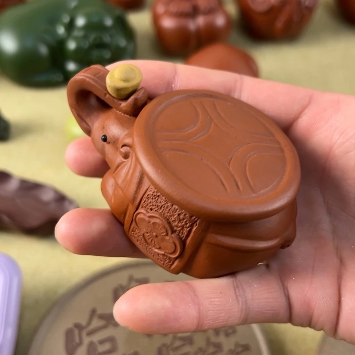 紫砂茶宠紫砂大象盖置
