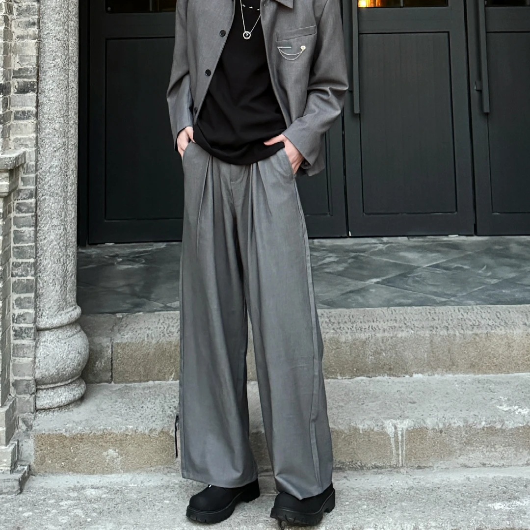 《南的衣橱》INS阔腿裤休闲裤小众西装裤夏季长裤垂感韩版潮流直筒