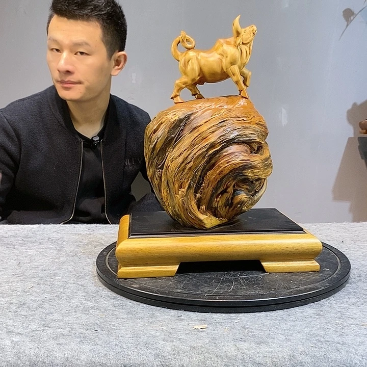 春***兄柏木木雕工艺品摆件