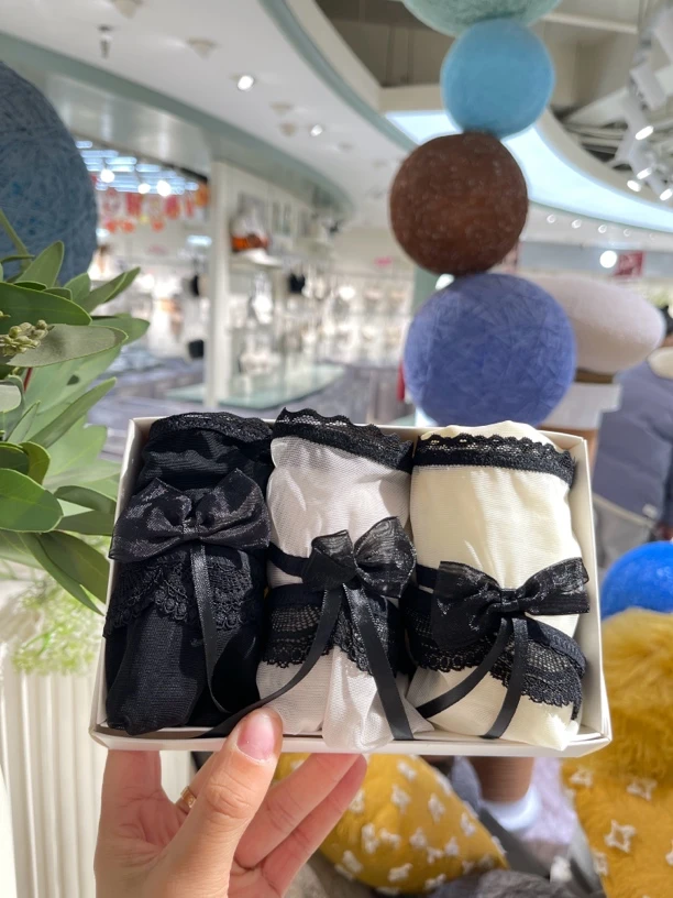 3条装 蝴蝶兰 维秘纯欲中高腰大包臀蕾丝女士内裤