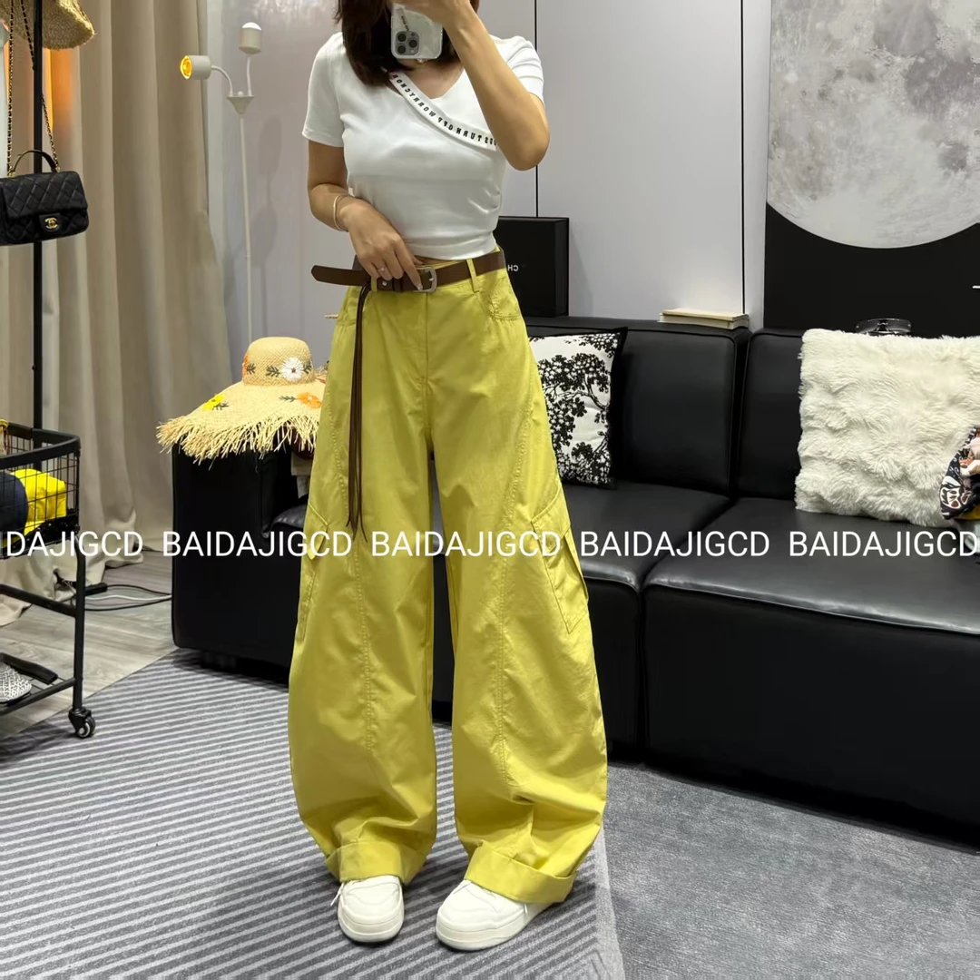 工厂店-(可盐可甜)2025夏款长款工装裤时尚夏季山本风高腰休闲裤