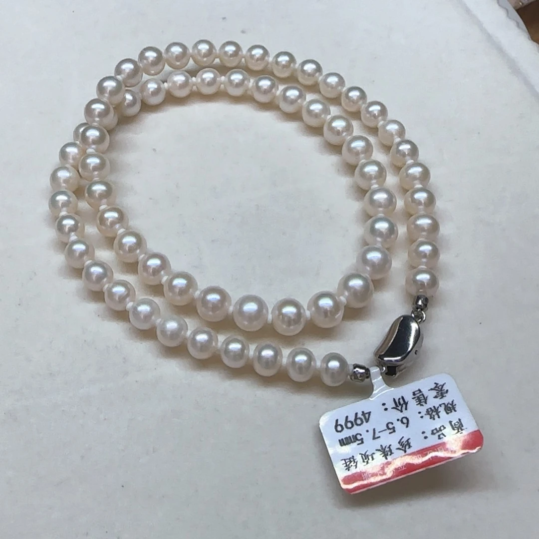 淡水珍珠银S925镶嵌项链