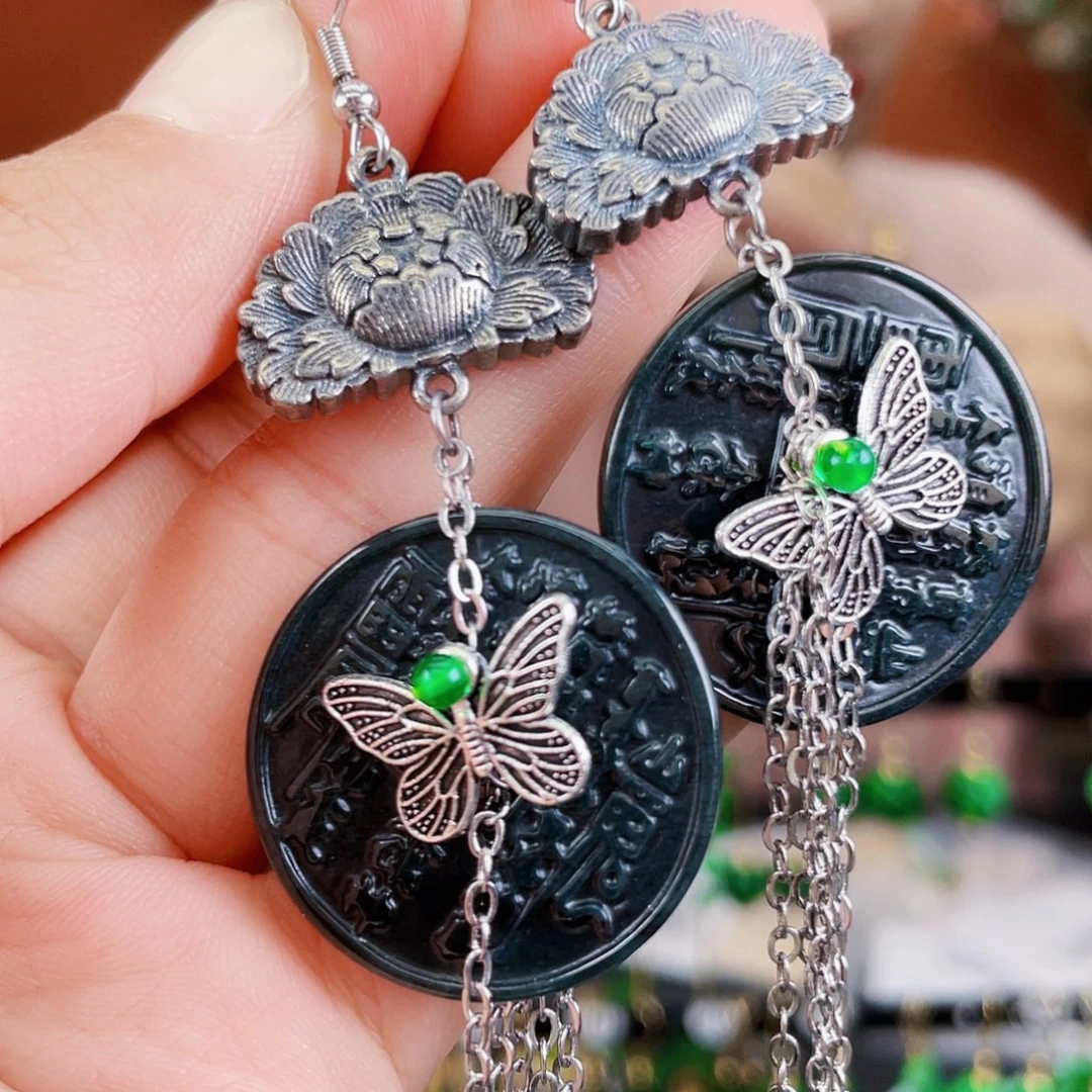 翡翠未镶嵌耳饰饰品