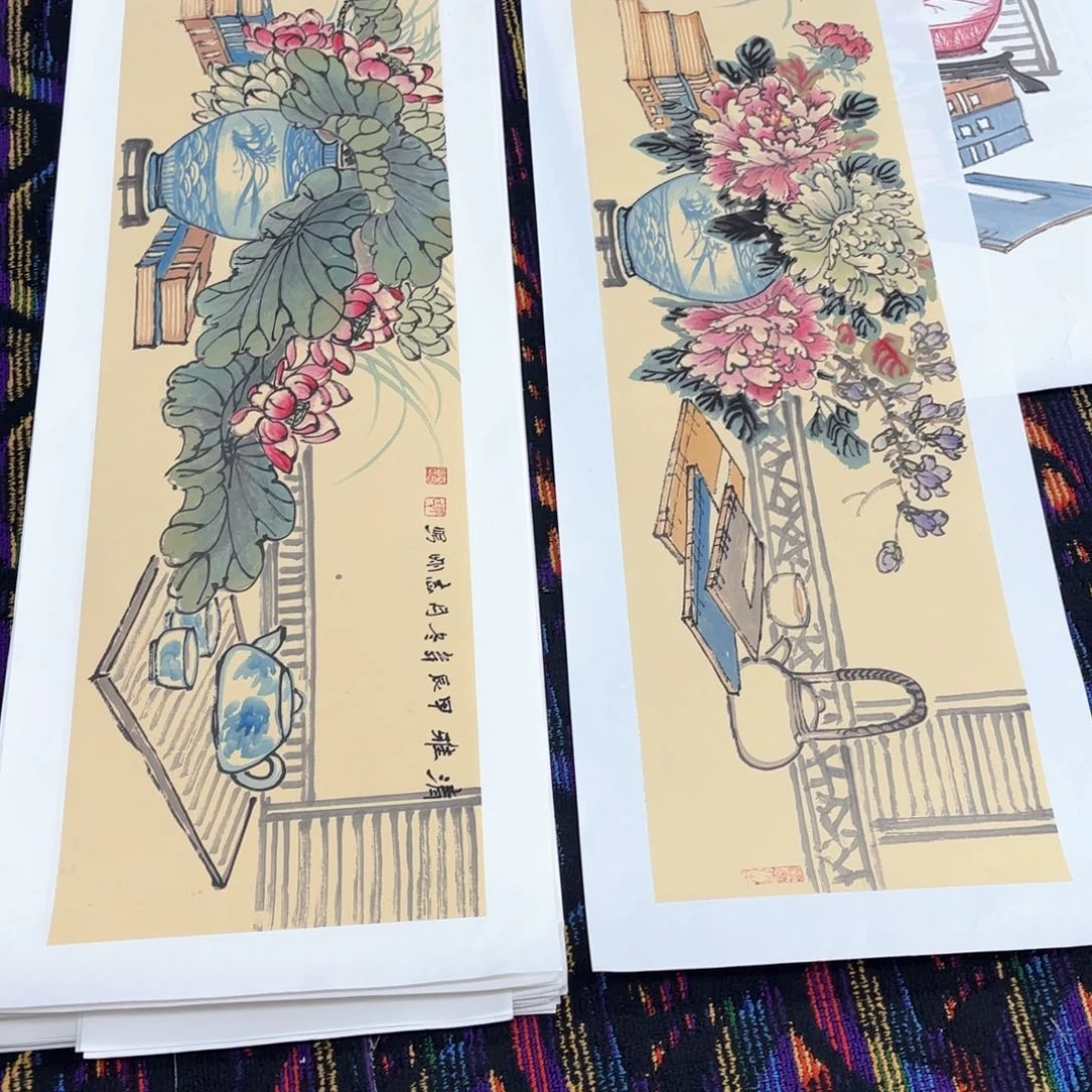 国画君**器郭志刚4尺对开花鸟马