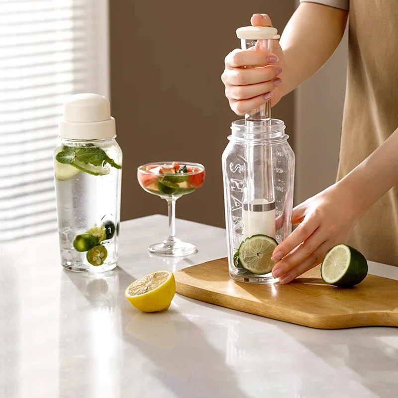 加厚玻璃雪克杯一套家用手打暴打柠檬茶专用工具计量捣汁棒调酒