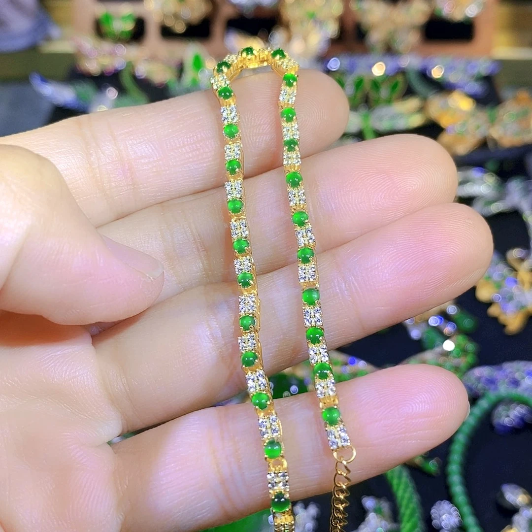 吊坠(不含链)银S925镶嵌翡翠