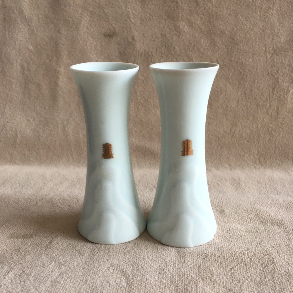 80年代景德镇描金宝塔闻香杯库全品1个真品如图茶杯存旧藏收藏