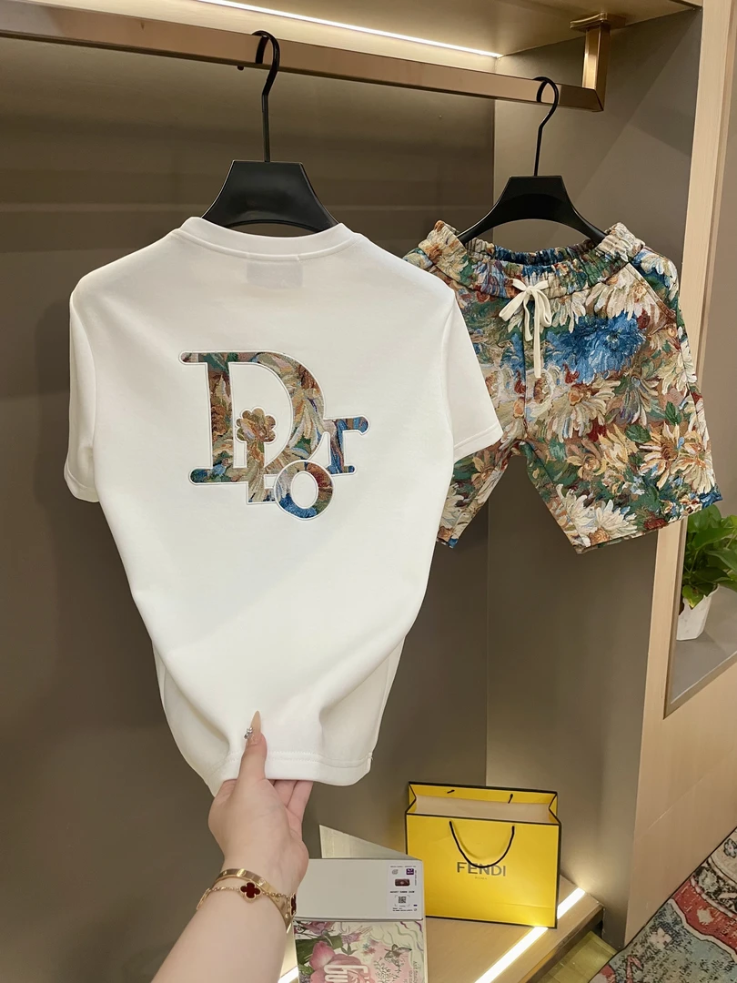 男士夏季新款轻奢休闲百搭修身时尚套装K389