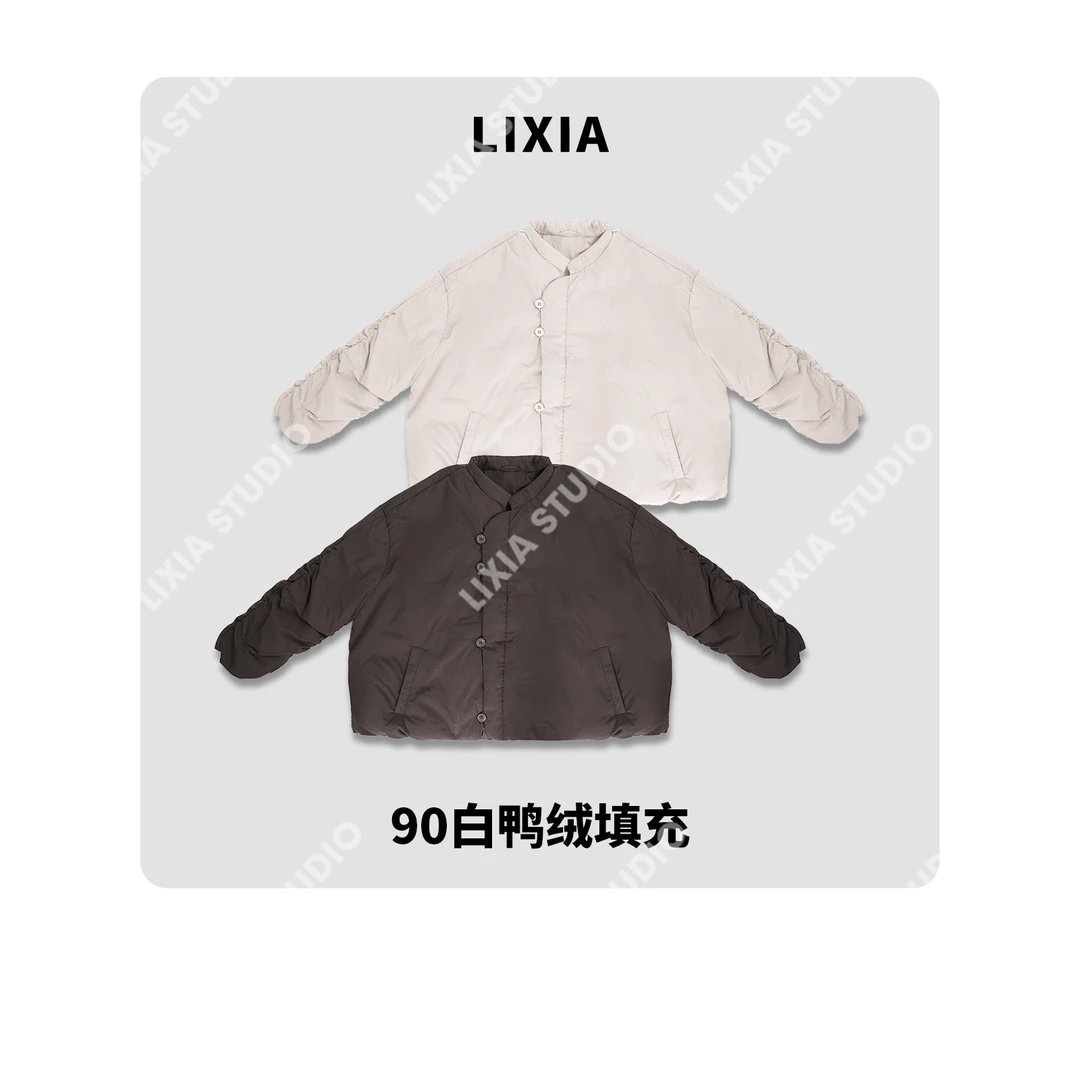 LIXIA【乳酪派对】ins风设计师款宽松90白鸭绒填充羽绒服-D10791