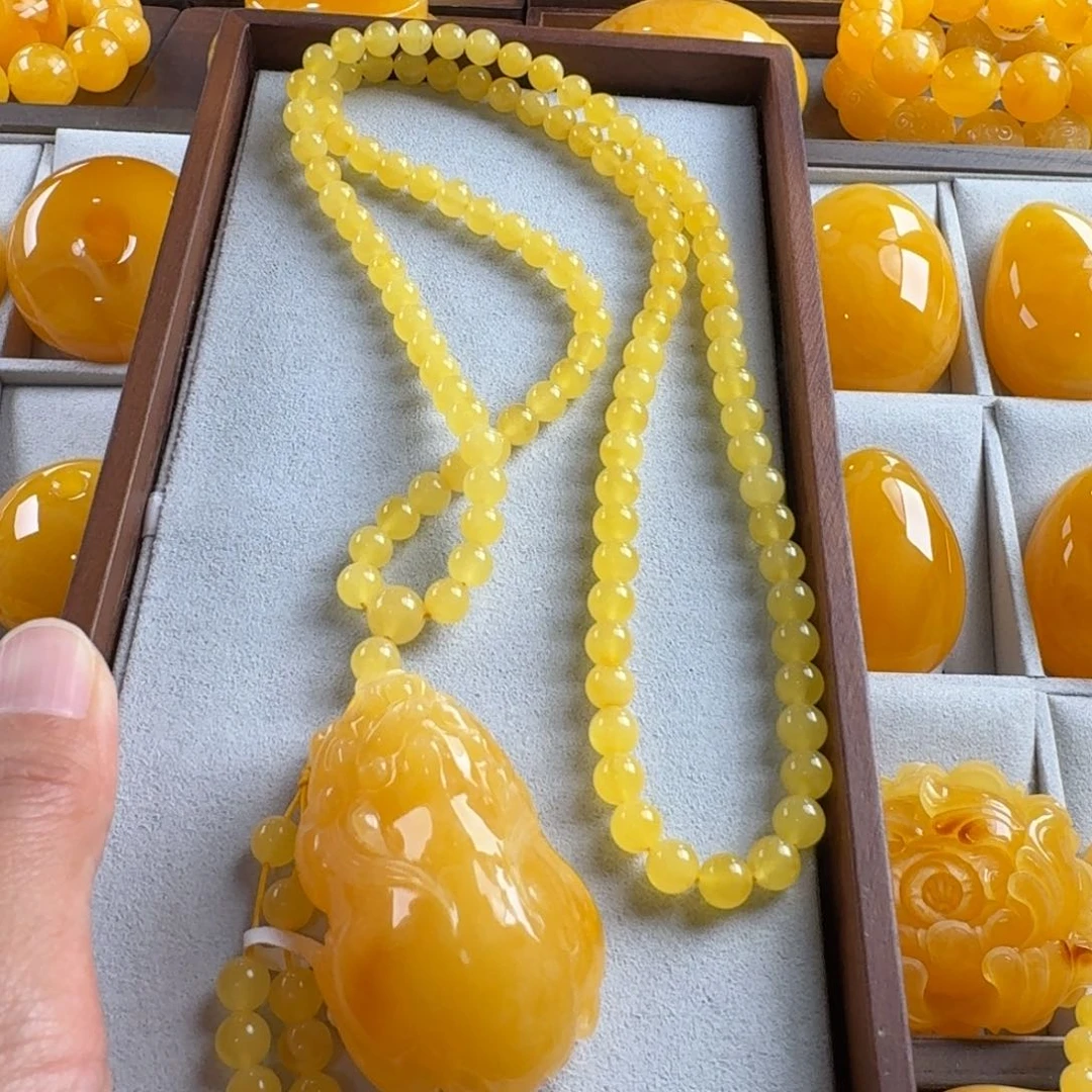 蜜蜡毛衣链未镶嵌瘦****你