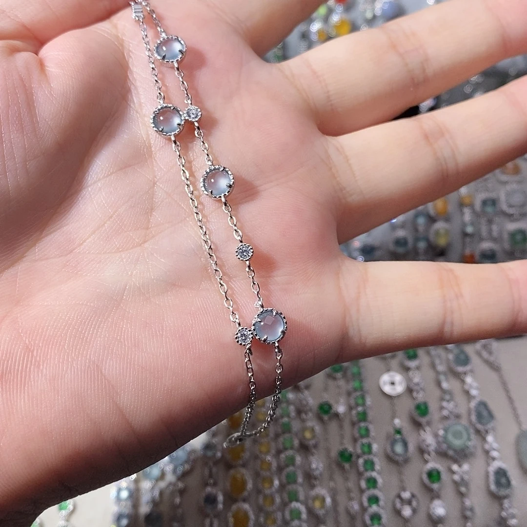 翡翠银S925镶嵌手链