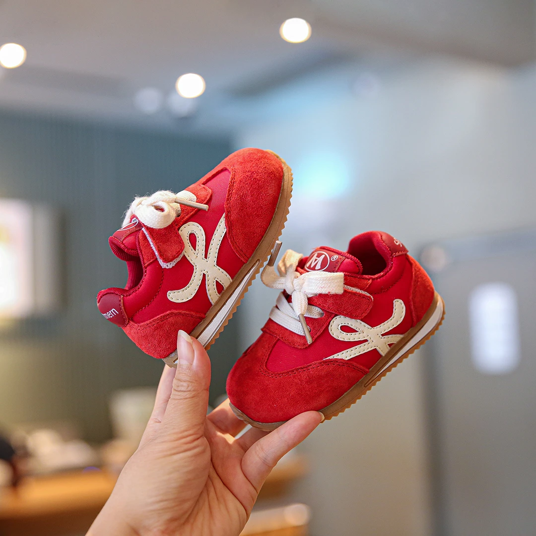 女宝儿童板鞋百搭女童时尚拼色休闲软底运动鞋男小童学步鞋春秋