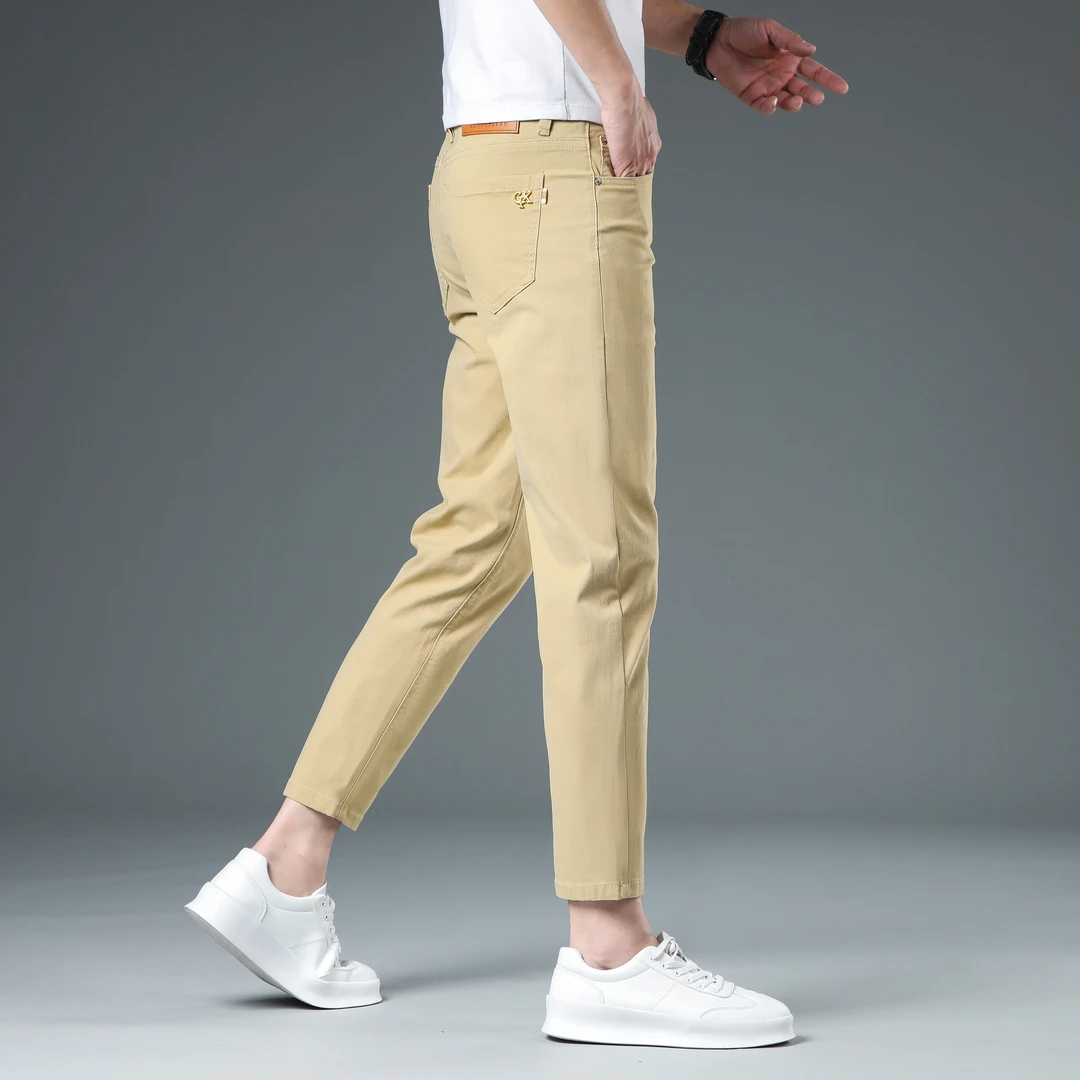 轻奢九分牛仔裤男款爆款2025新款夏季薄款修身小脚弹力休闲裤子男