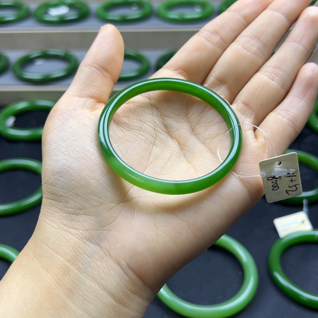 和田玉（碧玉）未镶嵌手镯福利双色碧玉