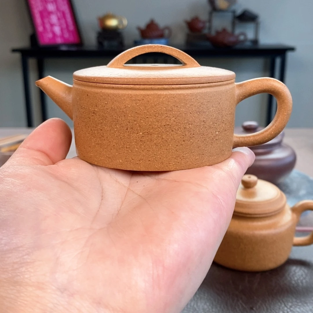 茶壶紫砂黄金段汉瓦110cc精工半手
