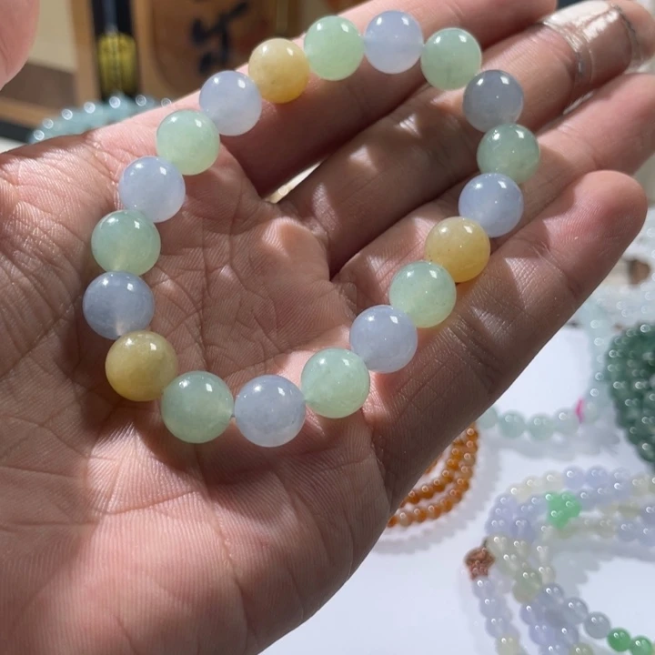 翡翠未镶嵌手链多宝手串卡10